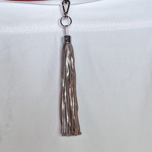 9" silver leather tassle EUC